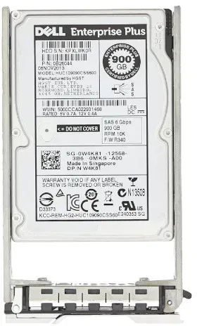 Festplatte Dell HGST 900GB SAS 6Gb/s W4K81 2,5'' 10K HUC109090CSS600 + Rahmen