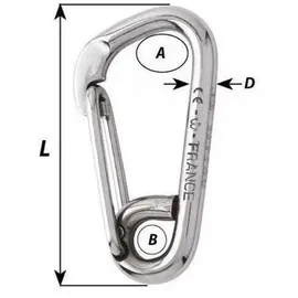 Wichard Asymmetrischer Feuerwehrkarabiner - Grey - 10 x 100 mm