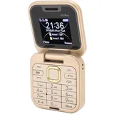 Kleines Klapphandy, Klapphandy, Mehrsprachiges 2G Taschenhandy, Dual SIM Dual Standby, Faltbares Handy, Große Tasten und Zahlen, Klarer und Lauter Ton (Gold)