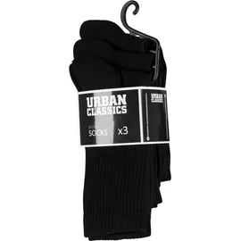 URBAN CLASSICS Sport Socks 3-Paar Schwarz 39-42