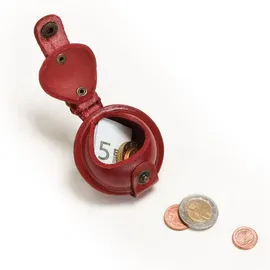 Mika Mini Schlüsselanhänger / Kleingeldbörse Sattelleder 5cm rot