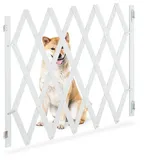 Relaxdays Ausziehbares Hundeabsperrgitter in Weiß Weiß