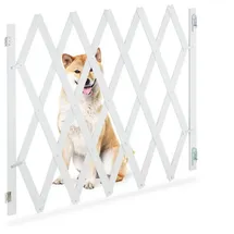 Relaxdays Ausziehbares Hundeabsperrgitter in Weiß Weiß