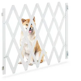 Relaxdays Ausziehbares Hundeabsperrgitter in Weiß Weiß