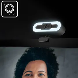 Avizar 1080P HD-Weitwinkel-Streaming-Webcam mit LED-Licht + Mikrofon - Schwarz - Schwarz