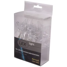 Lex LED Lichterkette Batterie 1 m Transparent