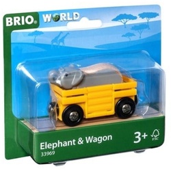 BRIO® Spielzeugeisenbahn-Lokomotive Brio World Eisenbahn Waggon Tierwaggon Elefant 2 Teile 33969