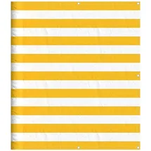 vidaXL Balkonverkleidung 120 x 1000 cm Gelb und Weiß Gestreift Polyester