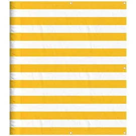 vidaXL Balkonverkleidung 120 x 1000 cm Gelb und Weiß Gestreift Polyester