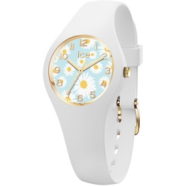 ICE-Watch - ICE flower White daisy - Weiße Damenuhr mit Silikonarmband - 021732 (Extra small)