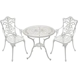 DEGAMO Bistroset Jugendstil 3-teilig, Aluguss weiss