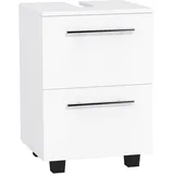 Homcom Waschbeckenunterschrank Unterschrank mit Schrankfach Schublade Badezimmerschrank Waschtischunterschrank Badschrank für Badezimmer 41,5 x 35,5 x 59 cm Weiß