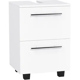 Homcom Waschbeckenunterschrank Unterschrank mit Schrankfach Schublade Badezimmerschrank Waschtischunterschrank Badschrank für Badezimmer 41,5 x 35,5 x 59 cm Weiß