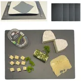 Mojawo 4er Schieferplatte Servierplatte Servierteller Käseplatte Platzset eckig 30x40cm