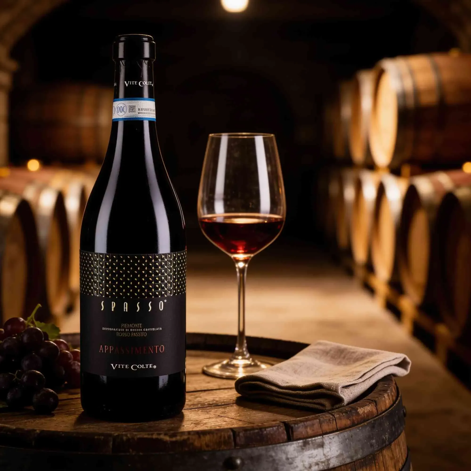 Vite Colte 2021 Vite Colte Spasso Piemonte Rosso Passito Appassimento 2021 Barbera Italien