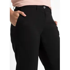 bonprix Anzughose BONPRIX, Damen, Gr. 40, N-Gr, schwarz, Web, Obermaterial: 76% Polyester, 22% Viskose, 2% Elasthan, gepflegt, unifarben, slim fit lang, Hosen Anzughose, Slim fit Passform, mit Stretchanteil, mit Bügelfalte