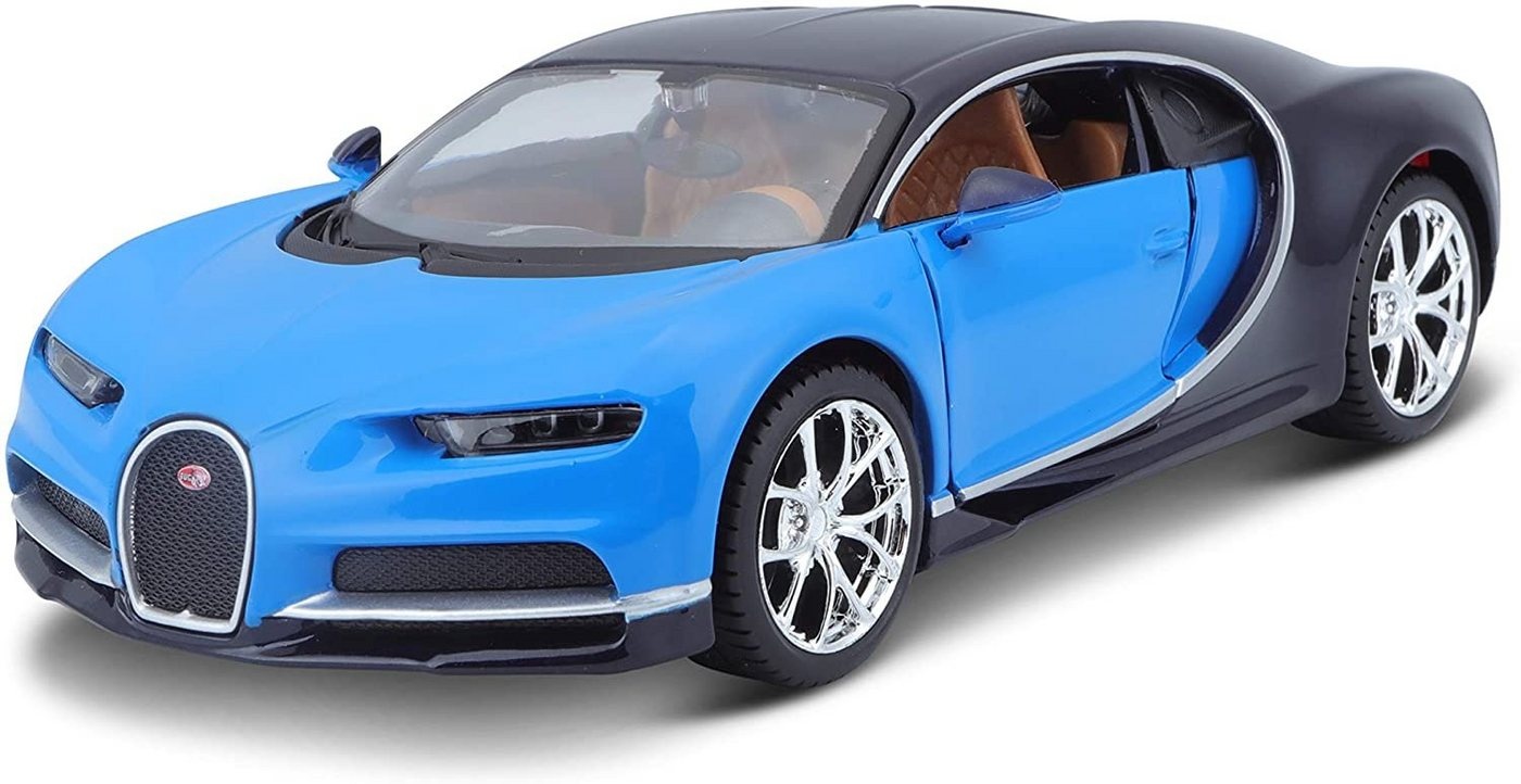 Produktbild Maisto® Modellauto Bugatti Chiron (schwarz-blau), Maßstab 1:24, detailliertes Modell