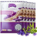 P-Beauty Fußmaske | Hauterneuernde Fußpeeling-Socken mit Lavendelextrakt | Ideal gegen Hornhaut, risse, raue Haut & Hühneraugen | Für samtweiche Füße | 5-Paar