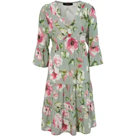 Aniston CASUAL Tunikakleid Blumendruck Braun/Grün/Rosa 36