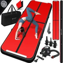 Kesser KESSER® Turnmatte Aufblasbar Airtrack 2m/3m/4m/5m/6m Fitness-Matte Gymnastikmatte inkl. Tragetasche | elektr. Luftpumpe Yogamatte, Tumbling Matten, Trainingsmatte, Turn- & Fitness