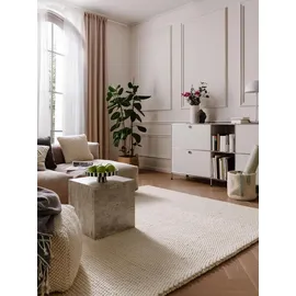 benuta pure Beads Wollteppich 80 x 150 cm Weiß