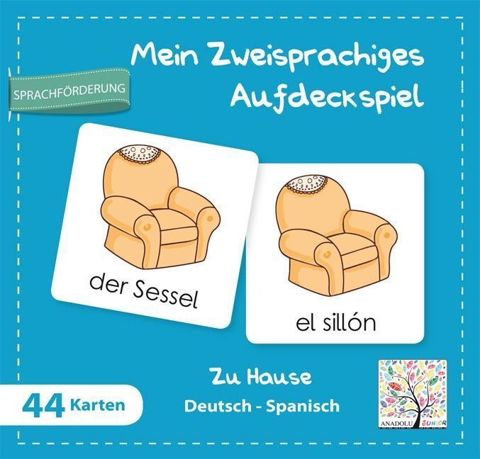 Schulbuchverlag Anadolu - Mein zweisprachiges Aufdeckspiel - Mein zweisprachiges Aufdeckspiel, Zu Hause Deutsch-Spanisch (Kinderspiel)
