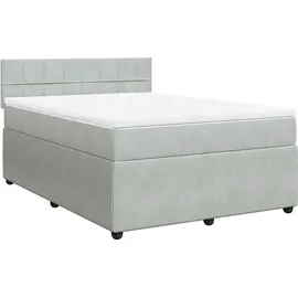 vidaXL Boxspringbett 140 x 200 cm Hellgrau