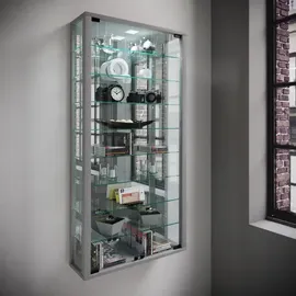 VCM Wandvitrine Vitrosa Maxi 59 x 18 x 115 cm Silber