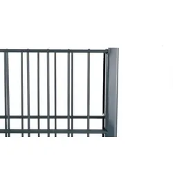 Gabionenpfosten - Gabionen Pfosten aus Stahl, anthrazit/silber  – C-Form – Pfosten für Gabionen Sichtschutz, Gabionenzaun, Gabionenwand