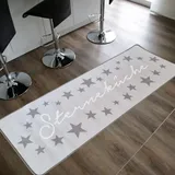 Topanbieter999 TOPANBIETER 999 Küchenläufer Sterneküche hellgrau 180 x 67 cm lichtgrau - Rutschfester und langlebiger Teppich