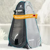 NATURBUMMLER Duschzelt Pop-Up [Privacy Protec+] wasserdicht & Blickdicht mit 5 Taschen & Boden (1,9  m Stehhöhe) – mobiles Toilettenzelt Umkleidezelt Sichtschutz für Camping Strand Outdoor