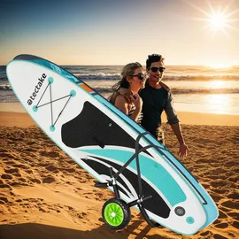 Tectake Surfboard Transportwagen 62 x 53 x 49 cm schwarz/grün
