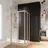 80-90 x 70-80 x 185 cm Alu silber matt/Klarglas hell