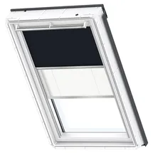 VELUX Verdunkelungsrollo Duo DFD FK06 1100S Dunkelblau/Weiß Schiene: alu