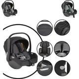 Cangaroo Babyschale i-Size (40 - 83cm) Gruppe 0+ Gurt, verstellbare Kopfstütze schwarz