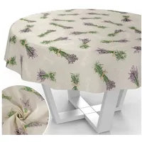 ANRO Tischdecke aus Stoff Textil abwaschbar Tischwäsche Tischtuch Baumwolle