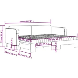vidaXL Tagesbett 80 x 200 cm Dunkelgrau