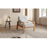 sit&more Sessel »Kolding«, Armlehnen aus eichefarbigem Buchenholz, verschiedene Bezüge und Farben silberfarben