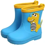 Unisex Kinder Gummistiefel rutschfest Regenschuhe Mit Rutschfester Sohle Federleichte Atmungsaktiv Ungefütterter Regenstiefel Schlupfstiefel Halbhoher Gummistiefel Für Jungen (Blue, 31 Little Child) - 31 EU