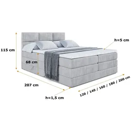 altdecor Ohio King 120 x 200 cm H3/H4 Hellgrau