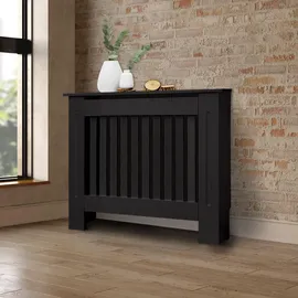 ECD Germany Heizkörperverkleidung Landhausstil 78x19x82 cm Schwarz