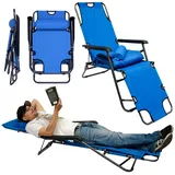 AMANKA Liegestuhl Campingliege Blau