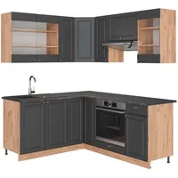 Vicco Winkelküche Fame-Line L-Form 160 x 190 cm Anthrazit