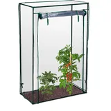 Relaxdays Tomatengewächshaus 1 x 0,5 x 1,5 m transparent/grün