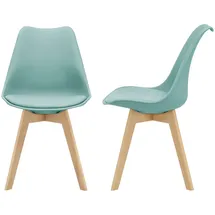[en.casa] 2er-Set Esszimmerstuhl Fläten Mint