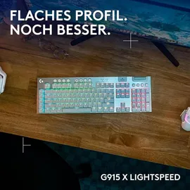 Logitech G915 X Lightspeed, weiß, LEDs RGB, GL CLICKY, USB/Bluetooth, DE (920-012686)