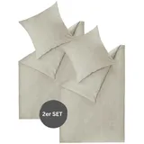 Esprit Renforce, Grau Textil, 140x200 cm - 2er Set - Grau