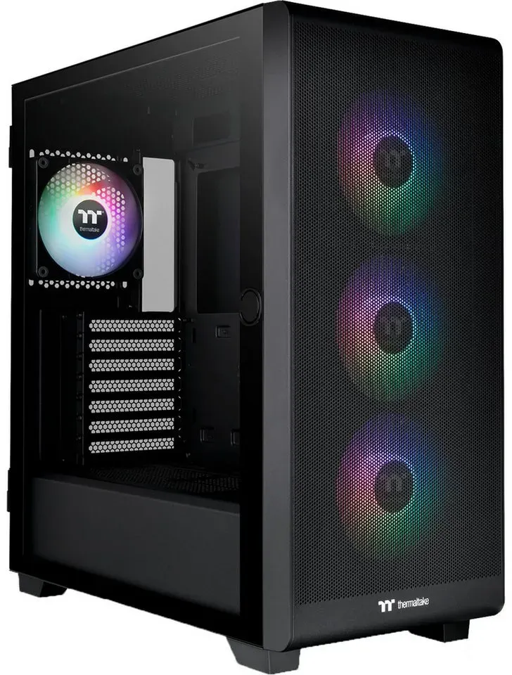 Thermaltake PC-Gehäuse Thermaltake S250 ARGB, Tower-Gehäuse, (Tempered schwarz