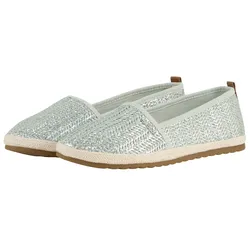TOM TAILOR Damen Flache Espadrilles in Flecht-Optik, blau, Uni, Gr. 37