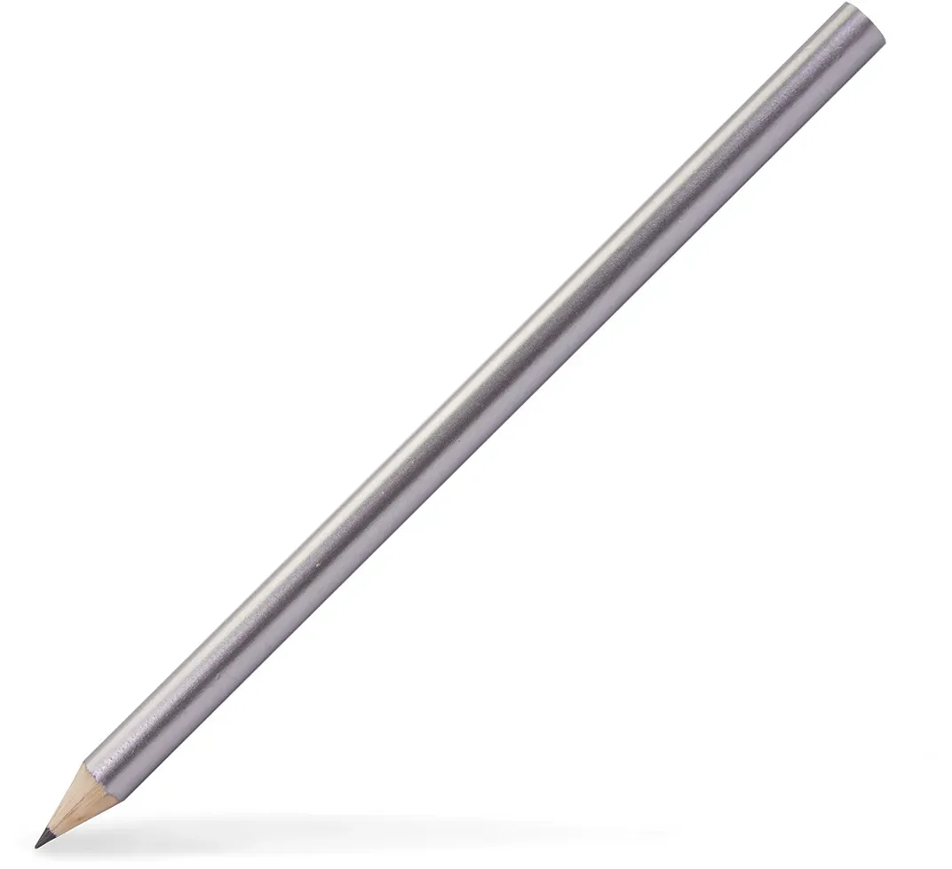 Zolka Zimmermannsbleistift Silber, Rund 240 mm, Schwarz HB Mine, 1 Stk.